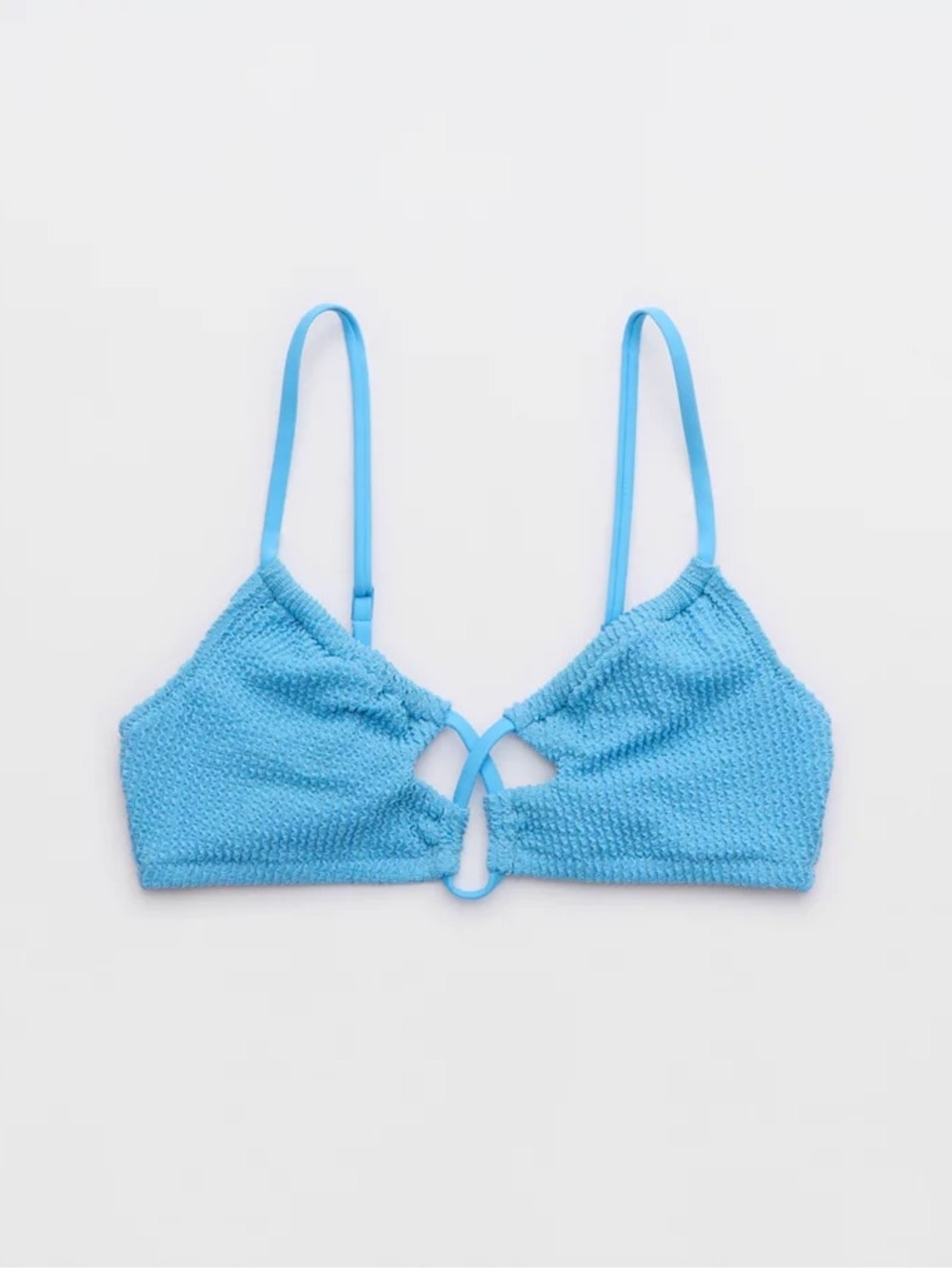 aerie Light Blue Textured Swim Bralette
